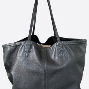 Chrome Hearts Black Leather Tote Bag